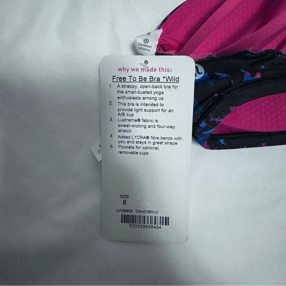 🆕💜 Lululemon Free to Be Wild Bra - Dandy Digie Multi Boom Juice - Picture 6 of 10